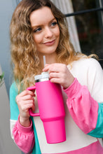 Load image into Gallery viewer, Hot Pink Insulated 38oz. Tumbler with Straw