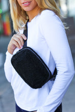 Load image into Gallery viewer, Black Sherpa Zipper Buckle Belt Sling