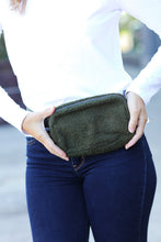 Load image into Gallery viewer, Dark Green Sherpa Zipper Buckle Belt Sling