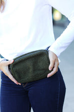 Load image into Gallery viewer, Dark Green Sherpa Zipper Buckle Belt Sling