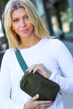 Load image into Gallery viewer, Dark Green Sherpa Zipper Buckle Belt Sling
