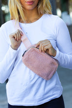 Load image into Gallery viewer, Pink Sherpa Zipper Buckle Belt Sling