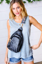 Load image into Gallery viewer, Black Vegan Leather Designer Strap Lined Sling