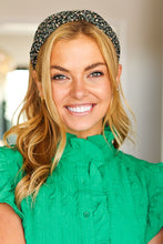 Load image into Gallery viewer, Black Floral Print Top Knot Headband