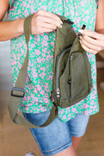 Load image into Gallery viewer, Army Green Nylon Casual Crossbody Sling Bag