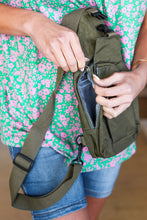 Load image into Gallery viewer, Army Green Nylon Casual Crossbody Sling Bag