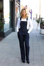 Load image into Gallery viewer, Just For You Dark Denim High Waist Wide Leg Overalls