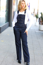 Load image into Gallery viewer, Just For You Dark Denim High Waist Wide Leg Overalls