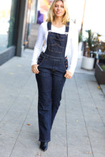 Load image into Gallery viewer, Just For You Dark Denim High Waist Wide Leg Overalls