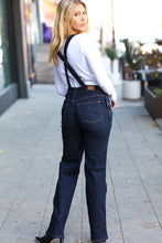 Load image into Gallery viewer, Just For You Dark Denim High Waist Wide Leg Overalls