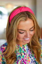 Load image into Gallery viewer, French Rose Ribbed Knit Top Knot Headband