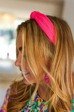 Load image into Gallery viewer, French Rose Ribbed Knit Top Knot Headband