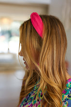 Load image into Gallery viewer, French Rose Ribbed Knit Top Knot Headband