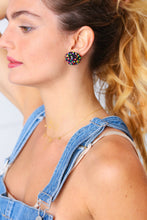 Load image into Gallery viewer, Black Multicolor Bead Stud Earrings