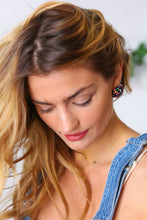 Load image into Gallery viewer, Black Multicolor Bead Stud Earrings