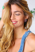 Load image into Gallery viewer, Black Multicolor Bead Stud Earrings