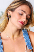 Load image into Gallery viewer, Black Multicolor Bead Stud Earrings
