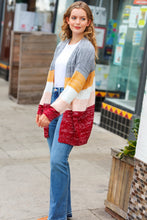 Load image into Gallery viewer, Fall For You Grey & Camel Color Block Open Cardigan