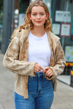 Load image into Gallery viewer, All of Me Taupe Two Tone Collared Open Cardigan