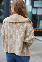 Load image into Gallery viewer, All of Me Taupe Two Tone Collared Open Cardigan