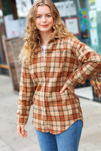 Load image into Gallery viewer, All Bets Off Taupe Flannel Plaid Fringe Jacket