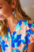 Load image into Gallery viewer, Rainbow Lollipop Dangle Clay Earrings