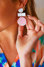 Load image into Gallery viewer, Porcelain & Sprinkles Geometric Dangle Earrings