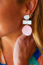 Load image into Gallery viewer, Porcelain & Sprinkles Geometric Dangle Earrings