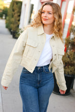 Load image into Gallery viewer, Back In Town Natural Cotton Twill Cropped Jacket