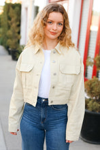 Load image into Gallery viewer, Back In Town Natural Cotton Twill Cropped Jacket