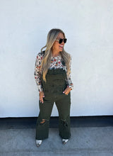 Load image into Gallery viewer, PREORDER: Dahlia Crop Wide Leg Overalls in Two Colors