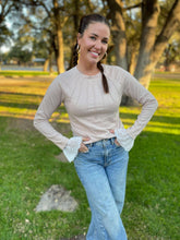 Load image into Gallery viewer, PREORDER: Beauty In The Details Lace Cuff Top in Two Colors