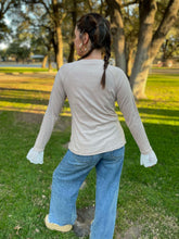 Load image into Gallery viewer, PREORDER: Beauty In The Details Lace Cuff Top in Two Colors
