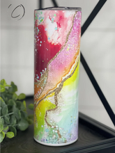Load image into Gallery viewer, PREORDER: Red Rainbow Geode Skinny Tumbler