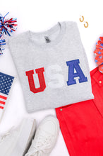 Load image into Gallery viewer, PREORDER: Embroidered Glitter USA Sweatshirt