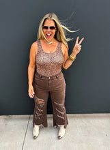 Load image into Gallery viewer, PREORDER: Brown Urban Distressed Crop Jeans