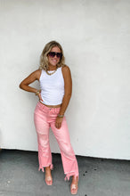 Load image into Gallery viewer, PREORDER: Pink Urban Distressed Crop Jeans