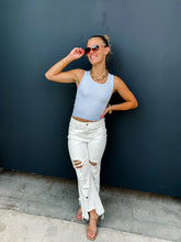 Load image into Gallery viewer, PREORDER: White Urban Distressed Crop Jeans