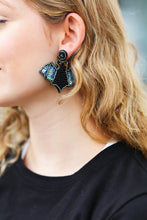 Load image into Gallery viewer, Halloween Bat Designed Beaded Earrings