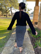 Load image into Gallery viewer, PREORDER: Worth The Risk Black Denim Skirt