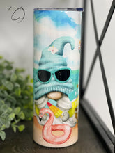 Load image into Gallery viewer, PREORDER: Beach Gnomes UV Color Changing Skinny Tumbler