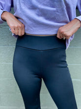 Load image into Gallery viewer, PREORDER: Cuddle Up Fleece Lined Flares in Black