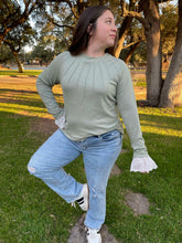 Load image into Gallery viewer, PREORDER: Beauty In The Details Lace Cuff Top in Two Colors