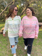 Load image into Gallery viewer, PREORDER: Just Too Good Rainbow Striped Sweater in Two Colors