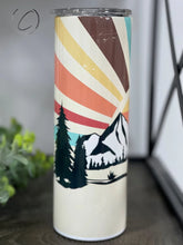 Load image into Gallery viewer, PREORDER: Retro Mountain Sunset Skinny Tumbler