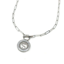Load image into Gallery viewer, PREORDER: Paperclip Chain Radiant Initial Necklace