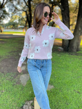 Load image into Gallery viewer, PREORDER: Flower Powered Half Zip Sweater in Four Colors