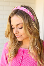 Load image into Gallery viewer, Flamingo Pink Rhinestone Slim Headband