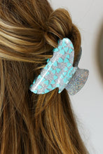 Load image into Gallery viewer, Turquoise Hearts & Glitter Hair Claw