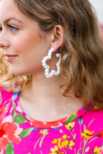 Load image into Gallery viewer, White Chunky Star Hoop Earrings